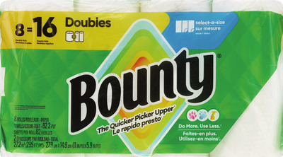 Bounty 8 double rolls, 6 triple rolls or Charmin Ultra 9 mega XL rolls