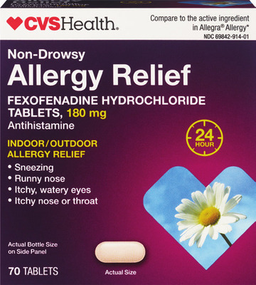 CVS Brand adult allergy relief (excludes ALL products with pseudoephedrine or ephedrine).