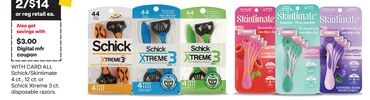 Schick/skintimate 4 pack 44 disposable razors