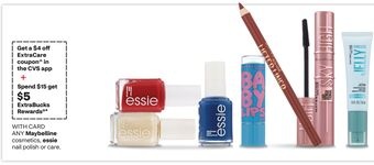 ANY Maybelline cosmetics, essie nail polish or care.