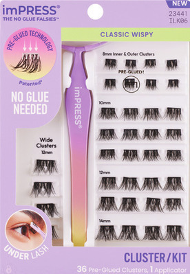 Kiss imPRESS false eyelash kits.