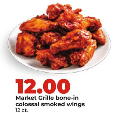 Market Grille bone-in colossal smoked wings