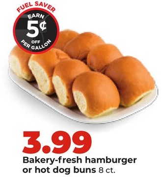 Bakery-fresh hamburger or hot dog buns