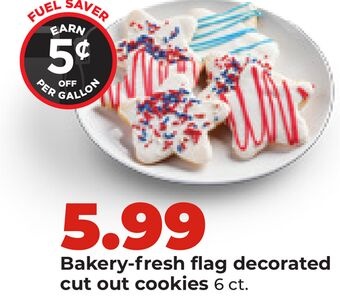 Bakery-fresh flag decorated cut out cookies