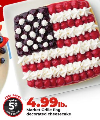 Market Grille flag decorated cheesecake