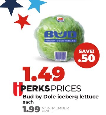 Bud by Dole iceberg lettuce