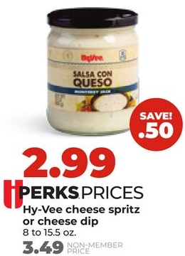 Hy-Vee cheese spritz or cheese dip
