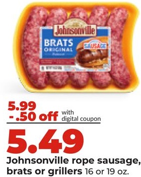 Johnsonville rope sausage, brats or grillers