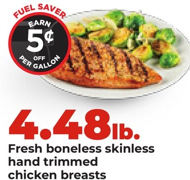 Fresh boneless skinless hand trimmed chicken breasts