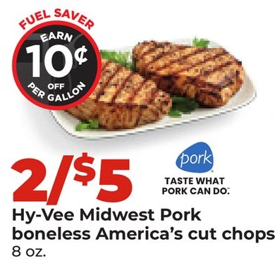 Hy-Vee Midwest Pork boneless America's cut chops