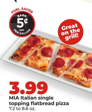 MIA Italian single topping flatbread pizza
