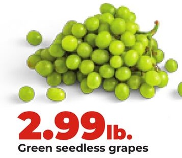 Green seedless grapes