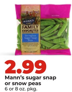 Mann's sugar snap or snow peas