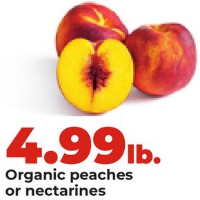 Organic peaches or nectarines