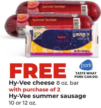Hy-Vee summer sausage 10 or 12 oz.