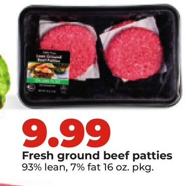 Fresh ground beef patties