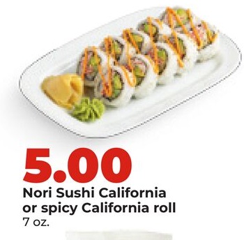 Nori Sushi California or spicy California roll