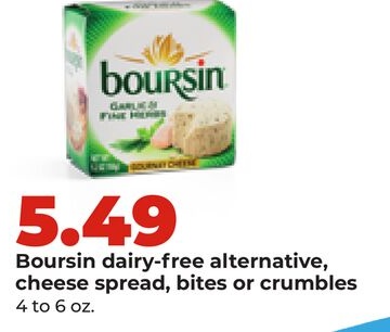Boursin dairy-free alternative, cheese spread, bites or crumbles