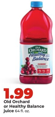 Old Orchard or Healthy Balance juice