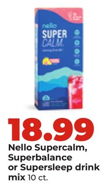 Nello Supercalm, Superbalance or Supersleep drink mix
