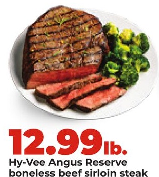 Hy-Vee Angus Reserve boneless beef sirloin steak