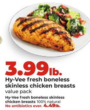 Hy-Vee fresh boneless skinless chicken breasts