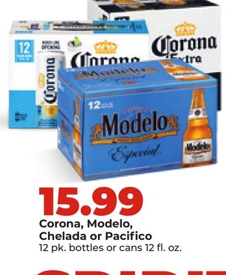 Corona, Modelo, Chelada or Pacifico