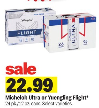 Michelob Ultra or Yuengling Flight*