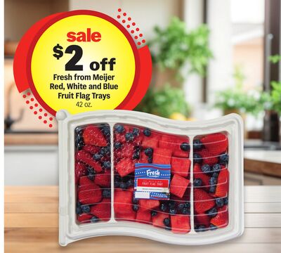 Fresh from Meijer Red, White and Blue Fruit Flag Trays