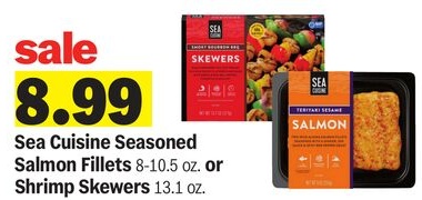 Sea Cuisine Seasoned Salmon Fillets 8-10.5 oz. or Shrimp Skewers 13.1 oz.