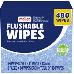Meijer Ultra Bath Tissue 12 mega rolls or Flushable Wipes 480 ct.