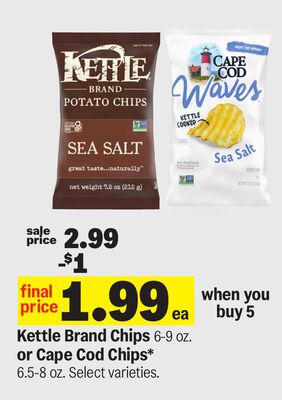 Kettle Brand Chips 6-9 oz. or Cape Cod Chips 6.5-8 oz.