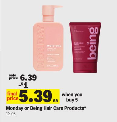 Monday or Being Hair Care Products*