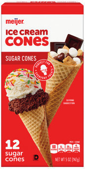 Meijer Ice Cream Sugar Cones 12 ct./5 oz. or Cake Cups 12 ct./1.75 oz.