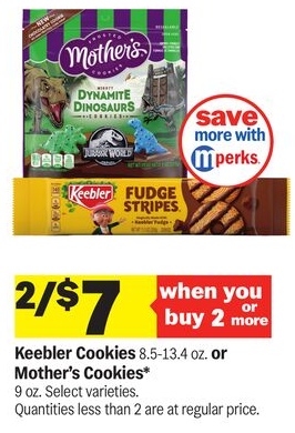 Keebler Cookies 8.5-13.4 oz. or Mother's Cookies* 9 oz.