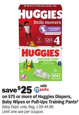 Huggies Diapers, Baby Wipes or Pull-Ups Training Pants*