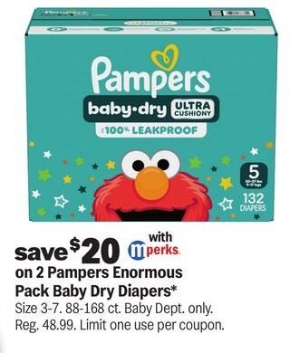 Pampers Enormous Pack Baby Dry Diapers*