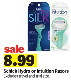 Schick Hydro or Intuition Razors