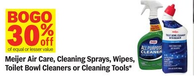 Meijer Air Care, Cleaning Sprays, Wipes, Toilet Bowl Cleaners or Cleaning Tools*
