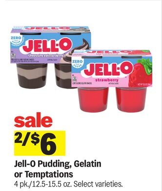 Jell-O Pudding, Gelatin or Temptations