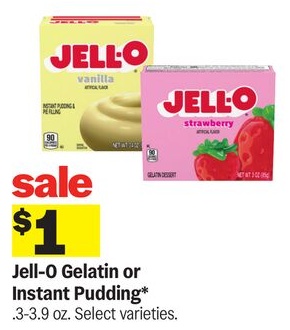 Jell-O Gelatin or Instant Pudding*