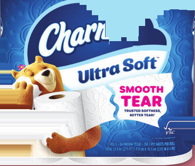 Charmin Bath Tissue 9 ct or Mega XL or 12 ct Mega Roll or Bounty Paper Towels 6 ct Double Plus Roll