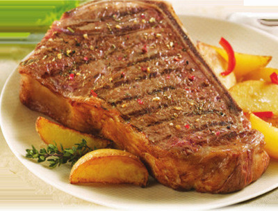 USDA Choice Bone-In Strip Steak Any Size Package or Open Nature Fresh Lamb Loin Chops Value Pack