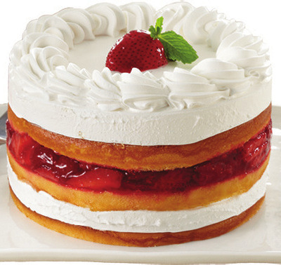 Whipped Cream 3 Layer Strawberry Cake