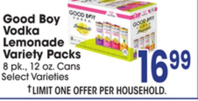 Good Boy Vodka Lemonade Variety Packs