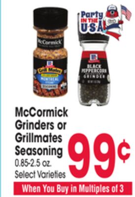 McCormick Grinders or Grillmates Seasoning
