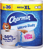 Charmin 6 ct. Mega XL or 9 ct Mega Roll, Bounty 4 ct. Triple or 6 ct. Double Roll or Puffs 6 pk.