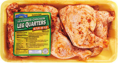 Hill Country Fare Bar-B-Q Seasoned Chicken Leg Quarters, or Drumsticks