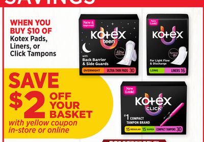 Kotex Pads, Liners, or Click Tampons