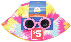 Kids' Reversible Bucket Hats with Sunglasses or Ladies' Visors